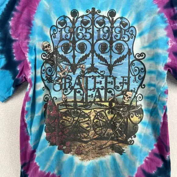 GRATEFULL DEAD Shirt Mens L LIQUID BLUE 1995 30th Aniv Pat Maguire Tie Dye VTG